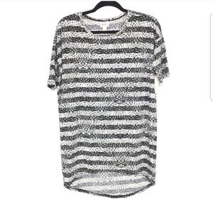 NWT Lularoe Irma Black White Striped Top